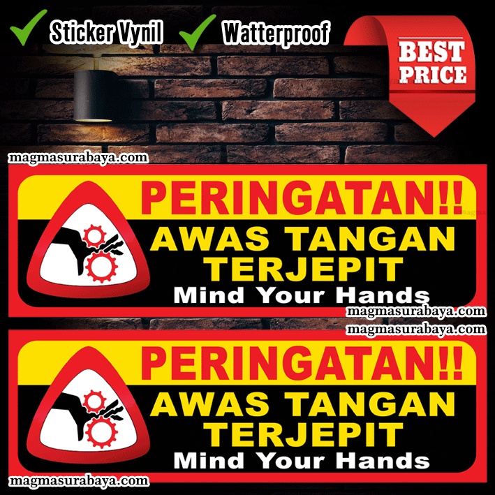

Stiker Awas Tangan Terjepit - Peringatan - hati hati tangan terjepit - keselamatan pekerja - magma surabaya - label