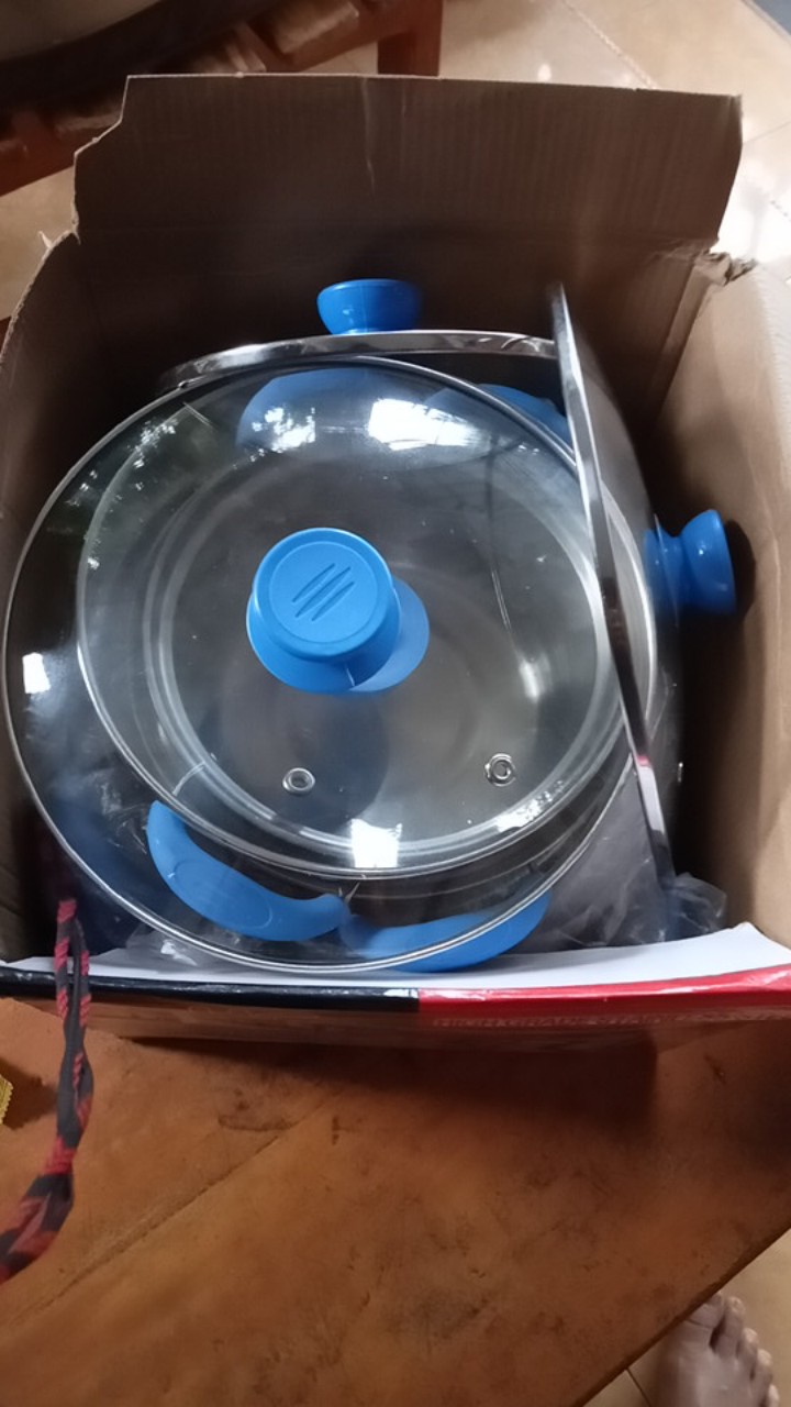 Panci Set Happy Call Stainless 10 Pcs + Tutup Kaca Panci Beranak Tutup Kaca