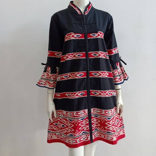 Tunik kombinasi tenun