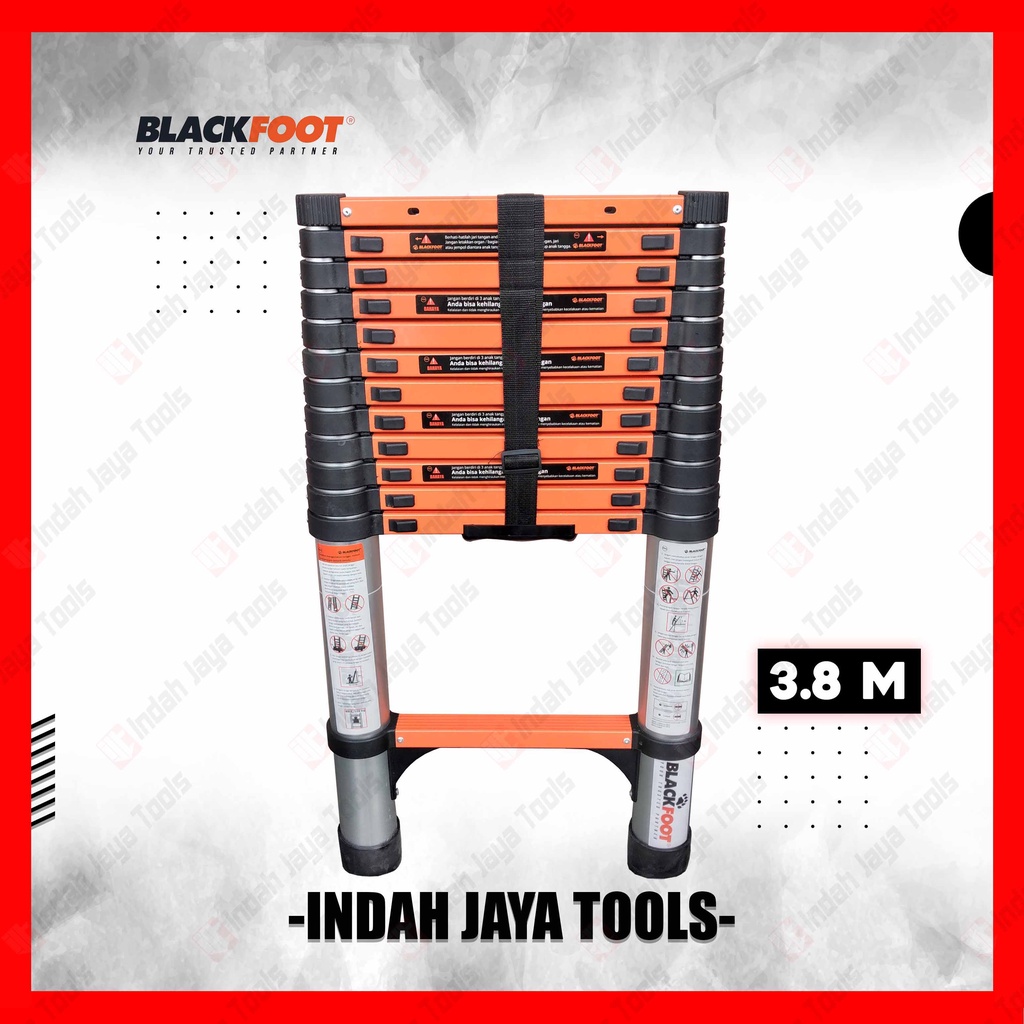 BLACKFOOT Tangga TELESKOPIK SINGLE 3.8 M Lipat Alumunium Meter