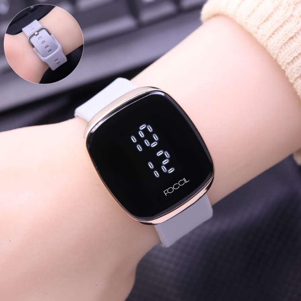 BISA COD JAM TANGAN WANITA ELEGAN CEWEK LED WATCH STRAP RUBBER DIGITAL FS40