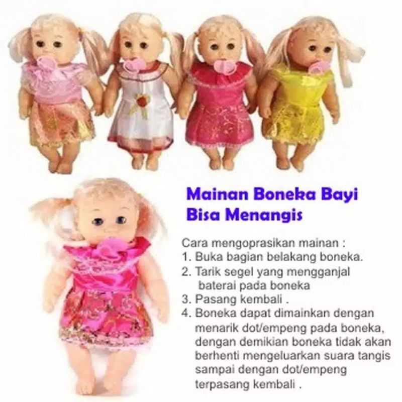 Mainan boneka bayi menangis