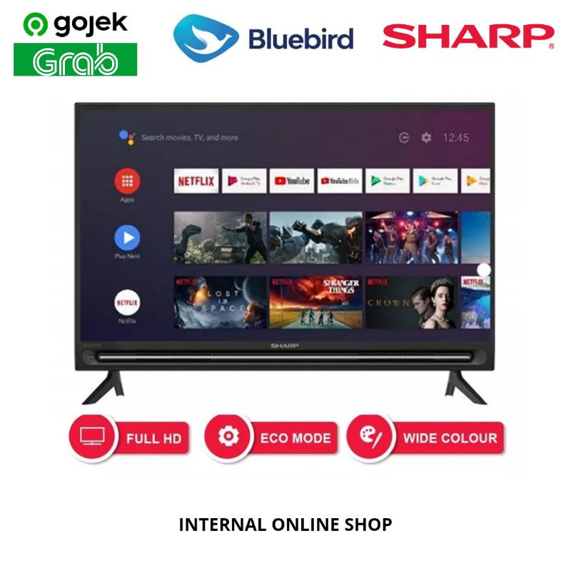 SHARP 2T-C42BG1i Smart TV 42 Inch Android TV Garansi Resmi