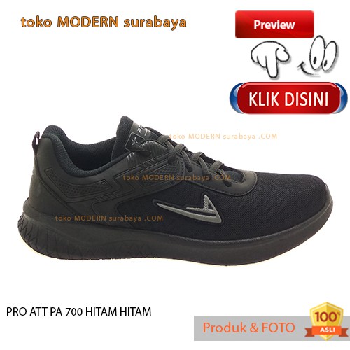 PRO ATT PA 700 HITAM HITAM sepatu pria casual sneakers tali