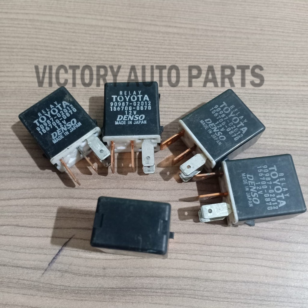 Relay toyota 4 kaki 4pin 90987-02012 156700-0870 ORI COPOTAN DENSO JAPAN