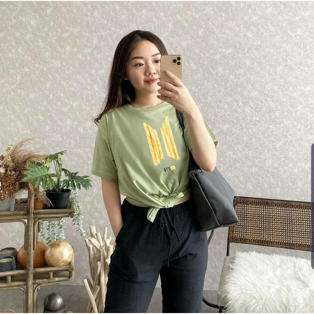 KAOS SAGE GREEN OVERSIZE | BAJU TSHIRT TUMBLR TEE MATCHA AVOCADO mcd bts army