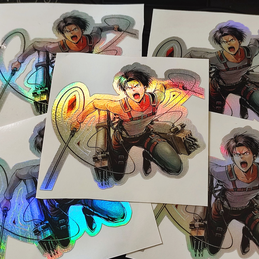 STICKER STIKER HOLOGRAM ANIME -AOT LEVI ACKERMAN - STIKER ANIME