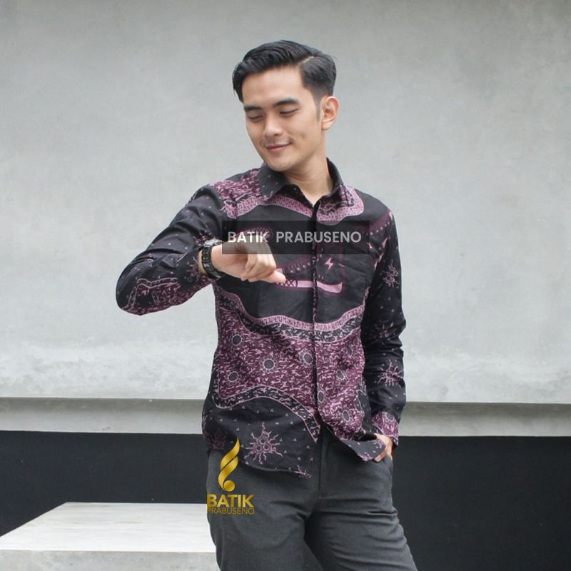 KEMEJA BATIK MOTIF MOKSHA BAJU BATIK PRIA BATIK PREMIUM BAJU NGANTOR PRIA BATK PRABUSENO