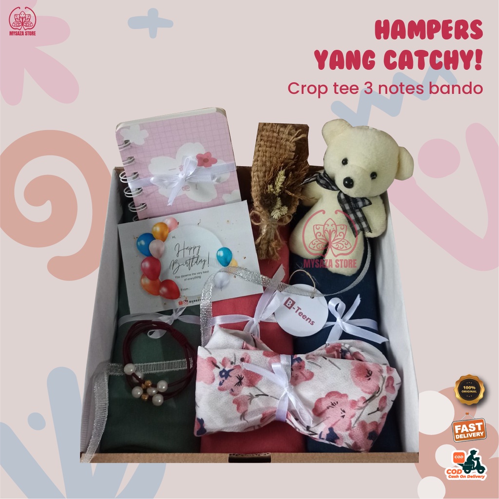 

Crop tee 3pcs Paket Hampers Boneka Kado Wisuda Hadiah Souvenir Ulang Tahun Gift Box Birthday Cewek By Mysazastore