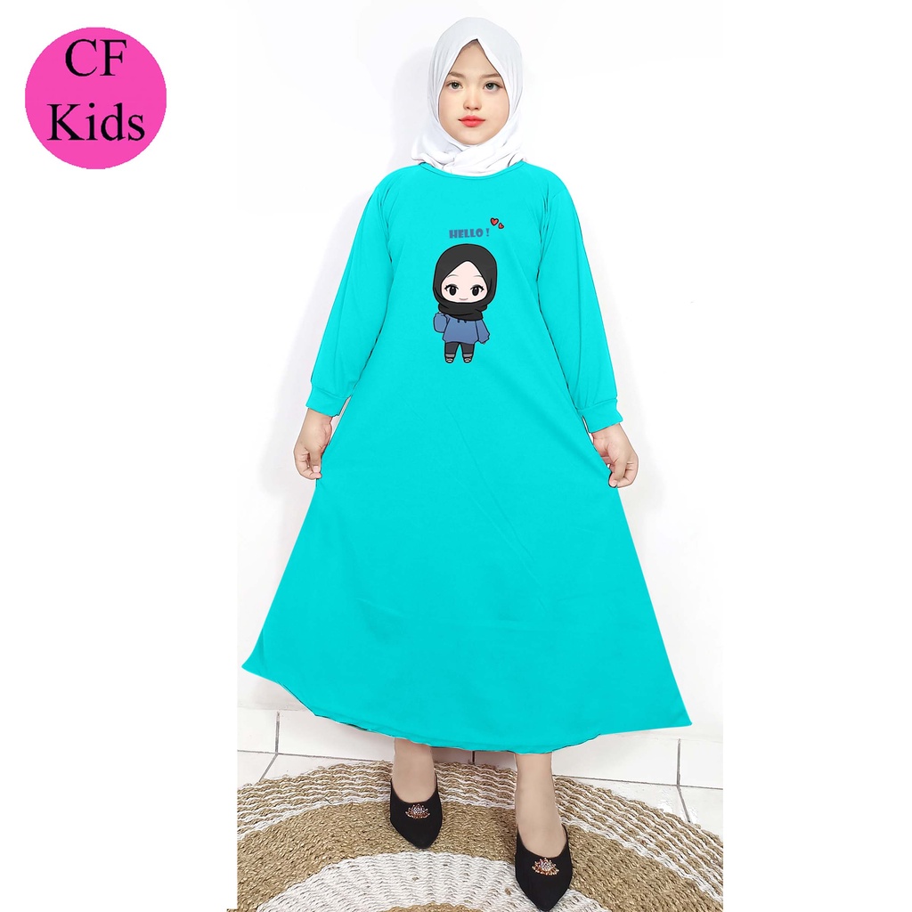 CF Kids Gamis Anak Perempuan Print DTF Hello Friends