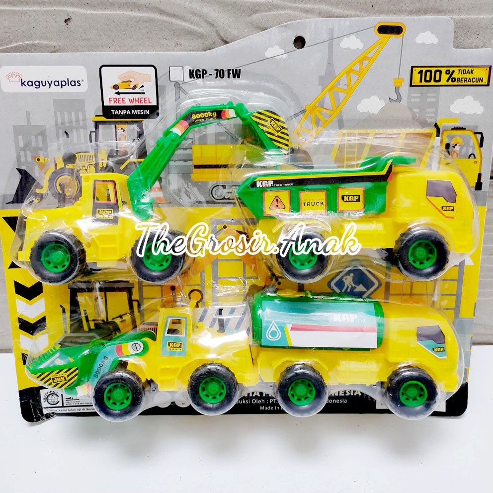 1SET dapat 4 Truk Konstruksi KGP70 Excavator Loader Tangki Air Truk sampah Keruk