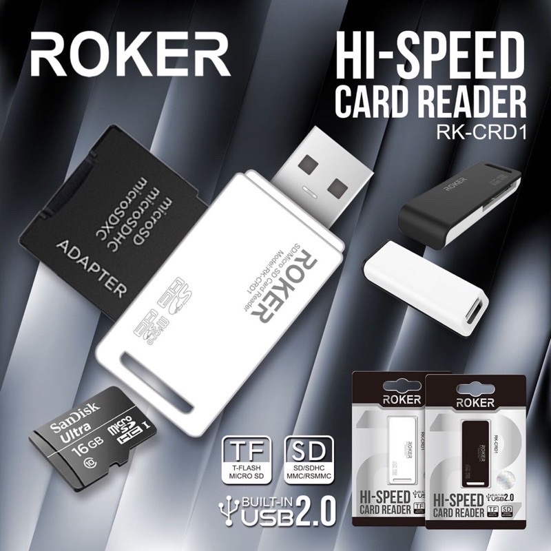 Card reader Roker/Model RKCRD 1TF Micro SD CARD HI SPEED Built-in USB 2.0 RENDOM Promo By Sen