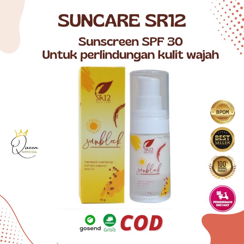 SUNBLOCK SPF 30 SR12 ANTI BELANG/ PERAWATAN WAJAH / SPF 30++ / KRIM GLOWING / KRIM WAJAH / BPOM / PEMUTIH WAJAH / SUNSCREEN WAJAH