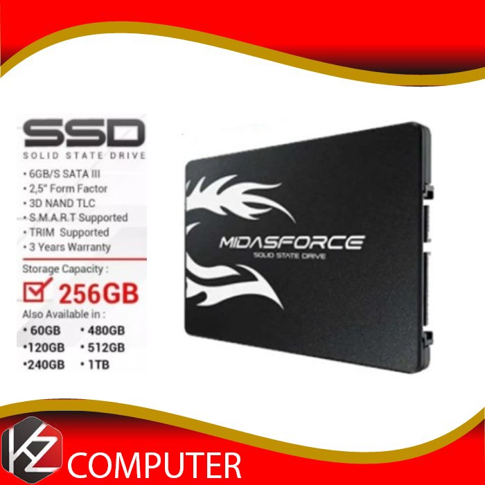 SSD 256GB MIDAS FORCE SUPER LIGHTNING SATA 3 6GB/s