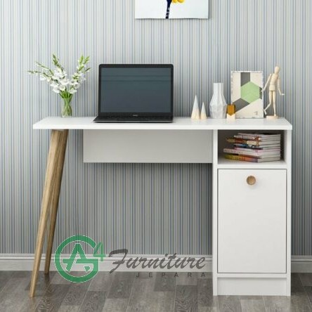 Meja Belajar Minimalis Modern Cannas - Kayu Mahoni