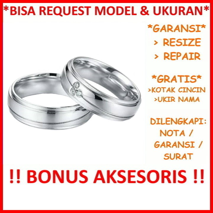 Gratis Ukir Nama Garansi Silver Asli Bisa Pesan Model Cincin Kawin Couple Perak Tunangan Nikah Id515