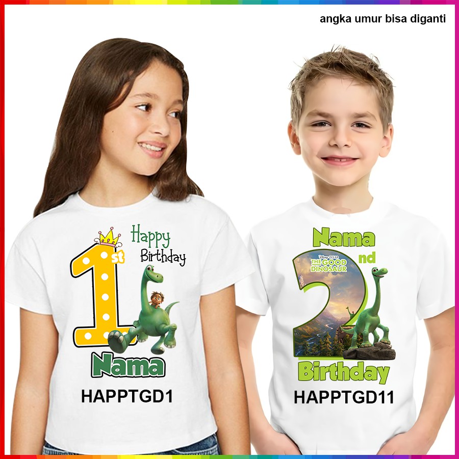 [FREE NAMA!!] Baju Kaos ANAK DAN DEWASA THE GOOD DINO BANYAK MOTIF