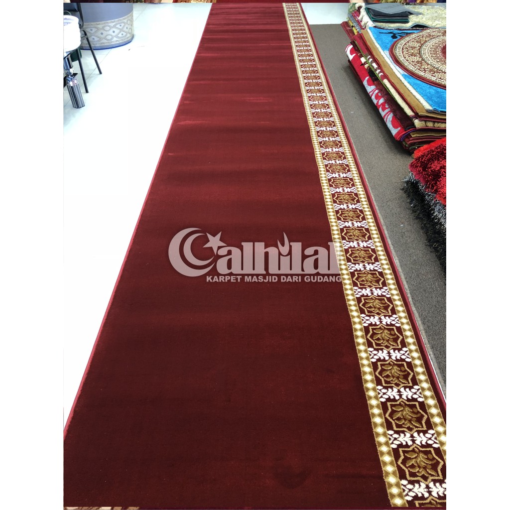Karpet Masjid TMBM Import Tebal Merah Polos