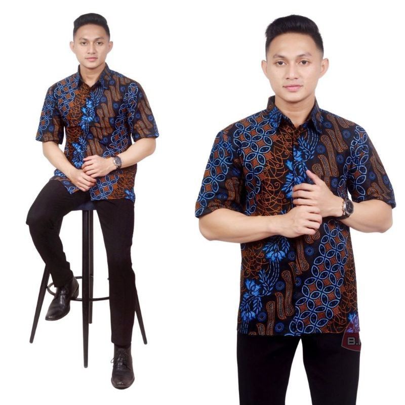 COUPLE BATIK AYAH DAN ANAK LAKI-LAKI LENGAN PENDEK - COUPLE BATIK KELUARGA KOMPLIT - SERAGAM