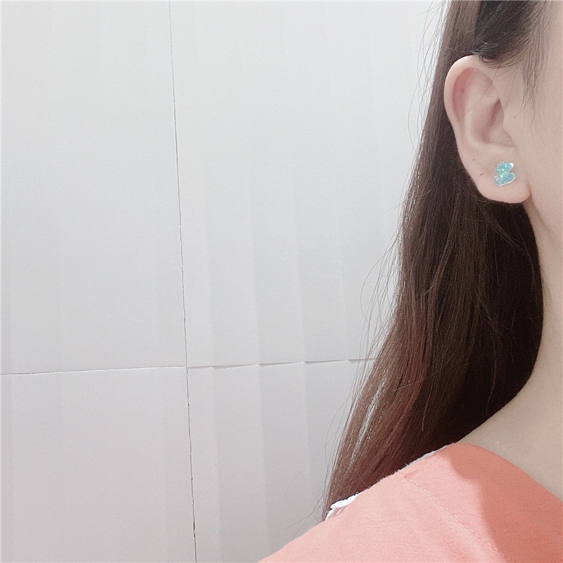 Fashion Pearl Stud Earring Sets with Diamond Bowknot Cute Cartoon Earrings