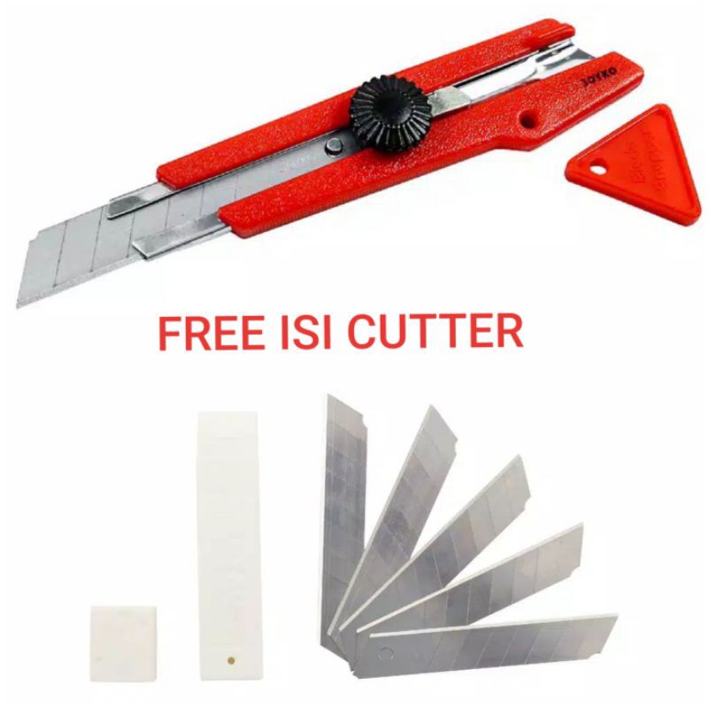 

JOYKO Cutter Besar L-500 / L-500 CU dan 1 Pak isi Cutter L150 isi 5 pisau