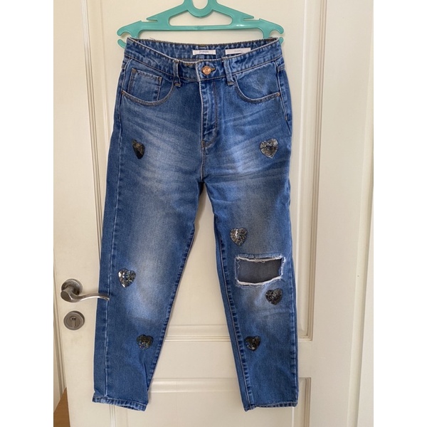 preloved stradivarius mom jeans size 38