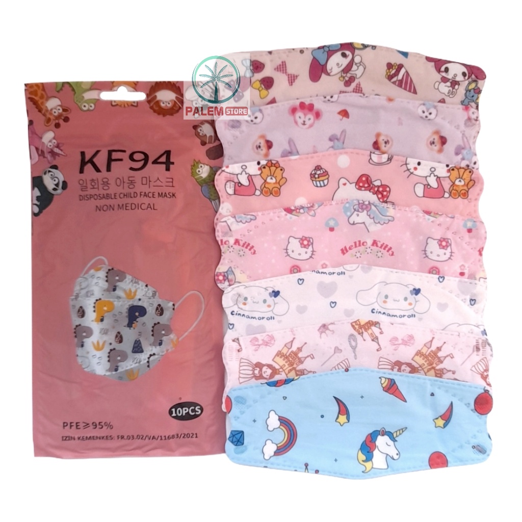 KF94 ANAK 4PLY MOTIF ISI 10PCS MASKER 4 PLY WARNA KARAKTER KF 94