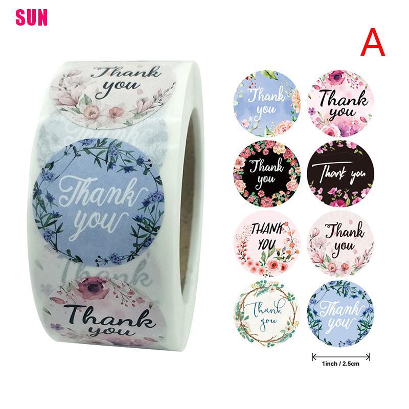 500pcs / Roll Stiker Label Segel Desain Thank You Untuk Alat Tulis