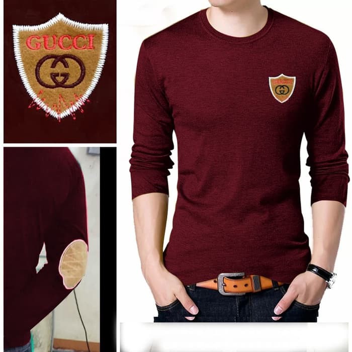 BEST SELLER KAOS O NECK LENGAN PANJANG KAOS PRIA CASUAL GUCCI MasDonaShop