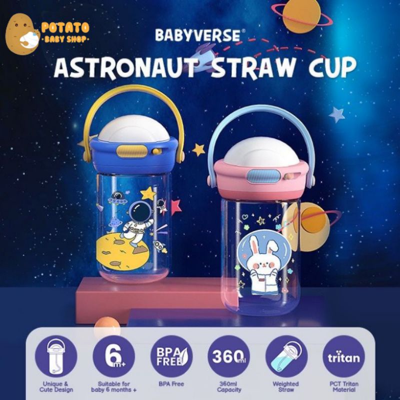 Babyverse Astronaut Straw Cup - Botol Minum Anak moro moro