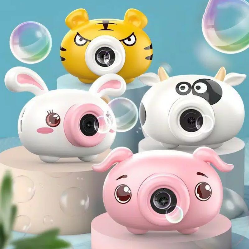 mainan gelembung balon bubble camera sabun kamera machine mesin karakter