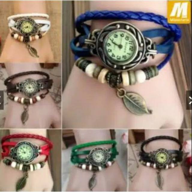 Jam Tangan Vintage Tali Gelang Tribal / Etnik