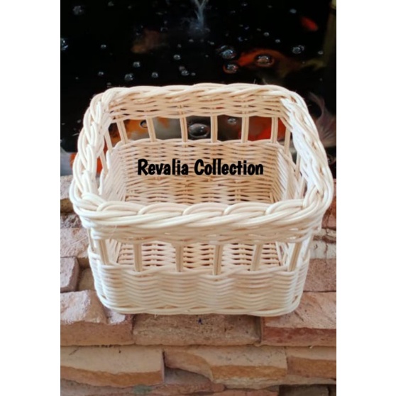 Keranjang Rotan kotak Kecil Suvenir Kado Seserahan