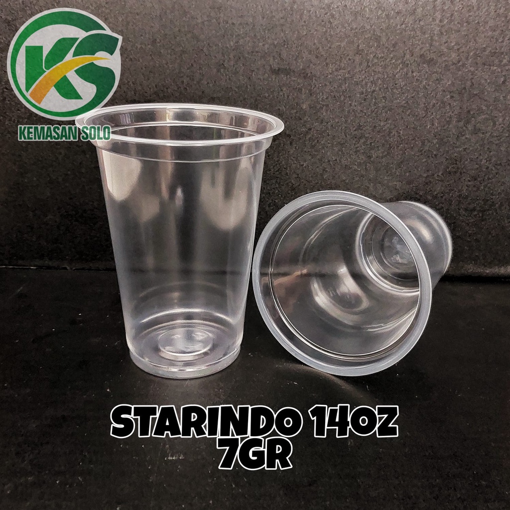 Gelas Plastik Cup PP Starindo 14 oz datar 7 gr tahan panas bisa diseal