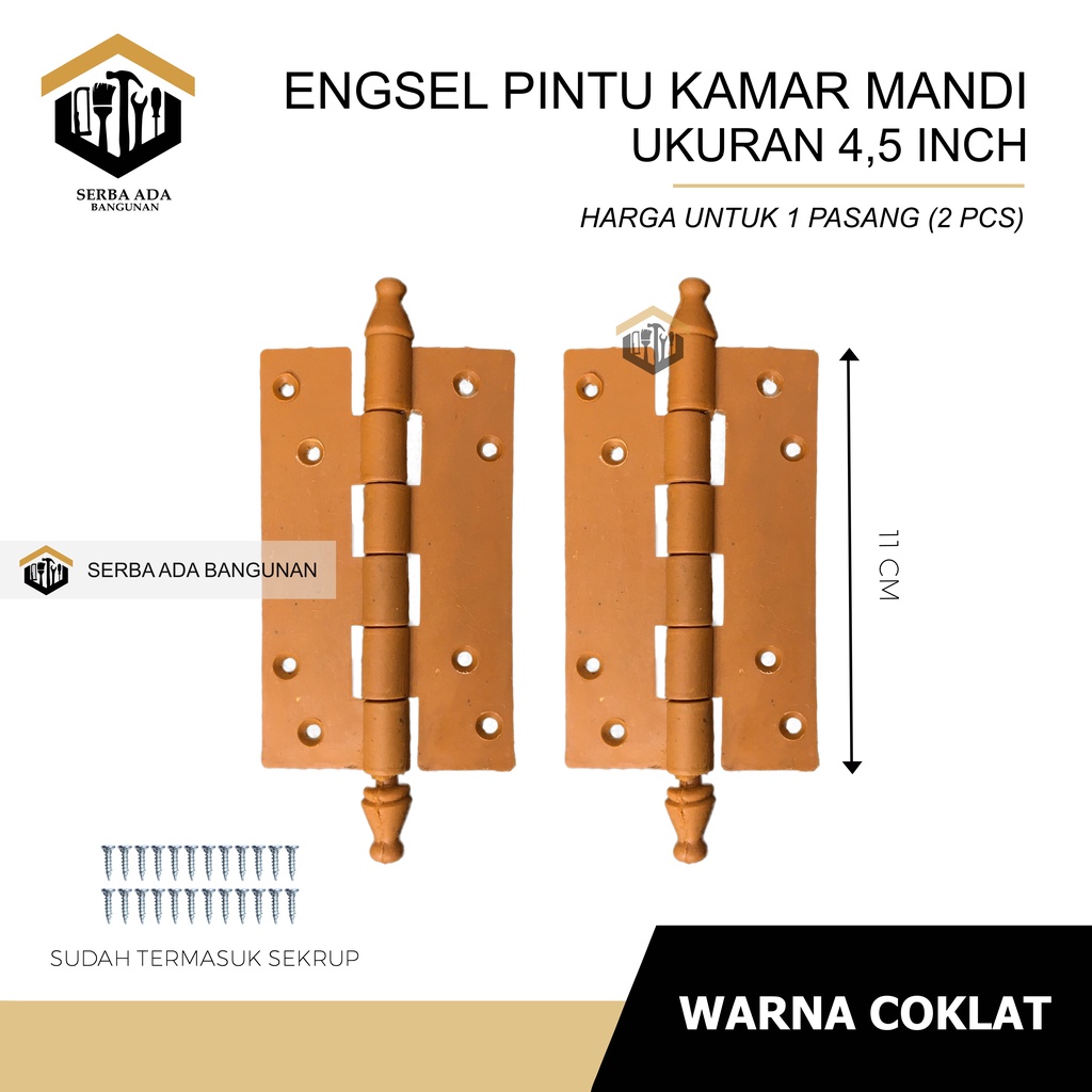 ENGSEL PINTU KAMAR MANDI COKLAT DAN PUTIH BAHAN PVC KUALITAS OKE