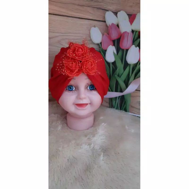 Turban Bayi Bunga-bunga / Hijab bayi Lucu Murah/ Kerudung bayi