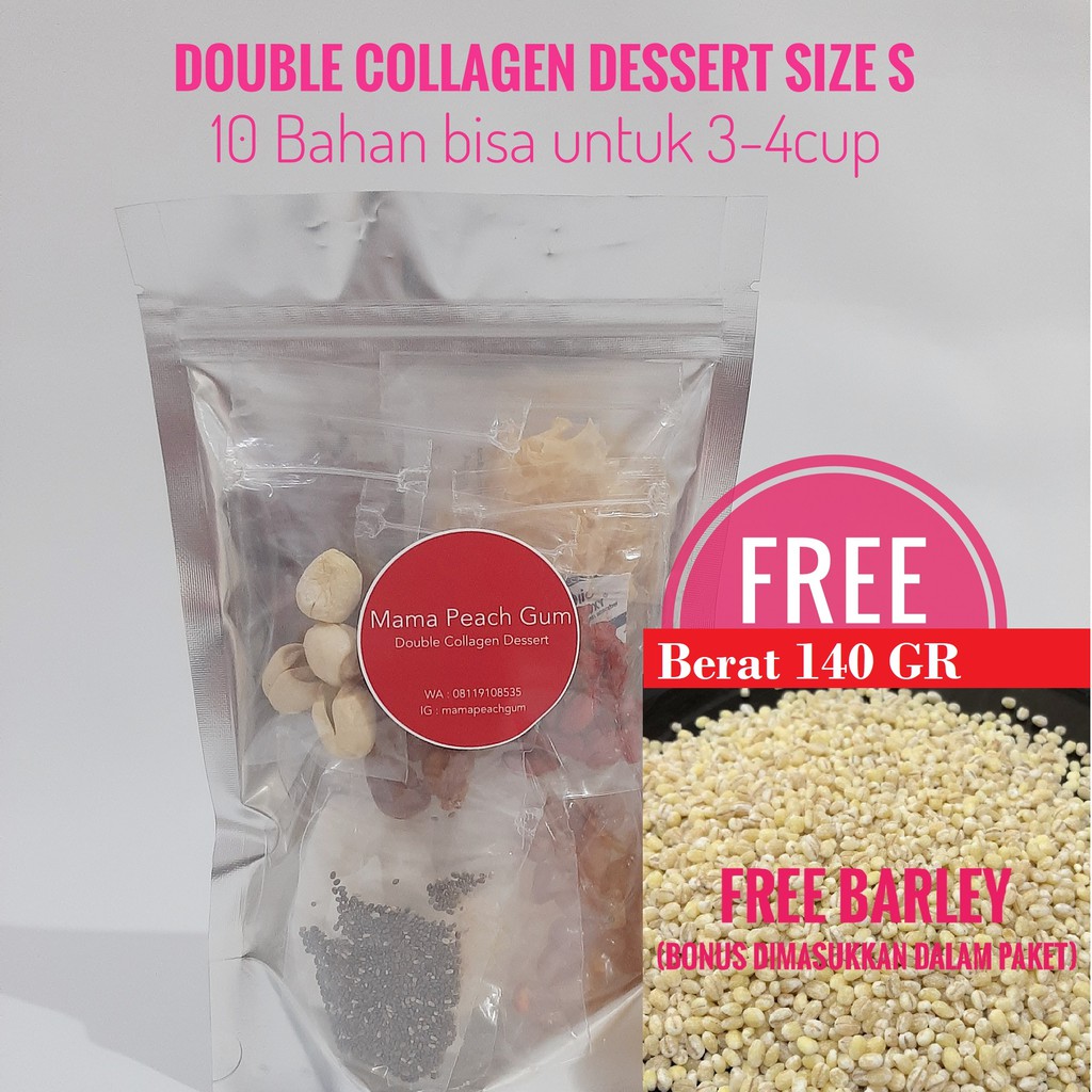 Double Collagen Dessert Size S ( Peach Gum , SNow bird nest )