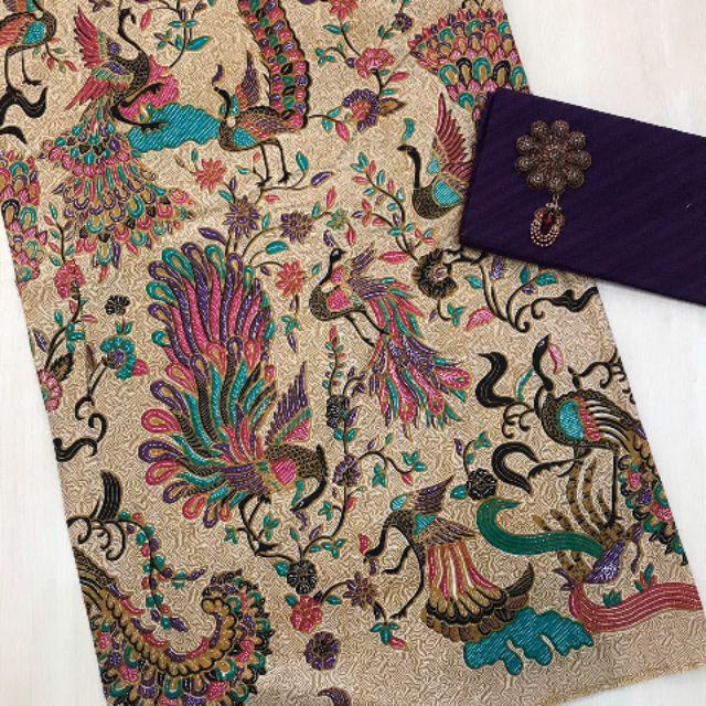Gamis Jumbo Batik Couple keluarga sania ruffle ori ndoro jowi dnt  Motif Merak Tosca-Kain 1/2Meter