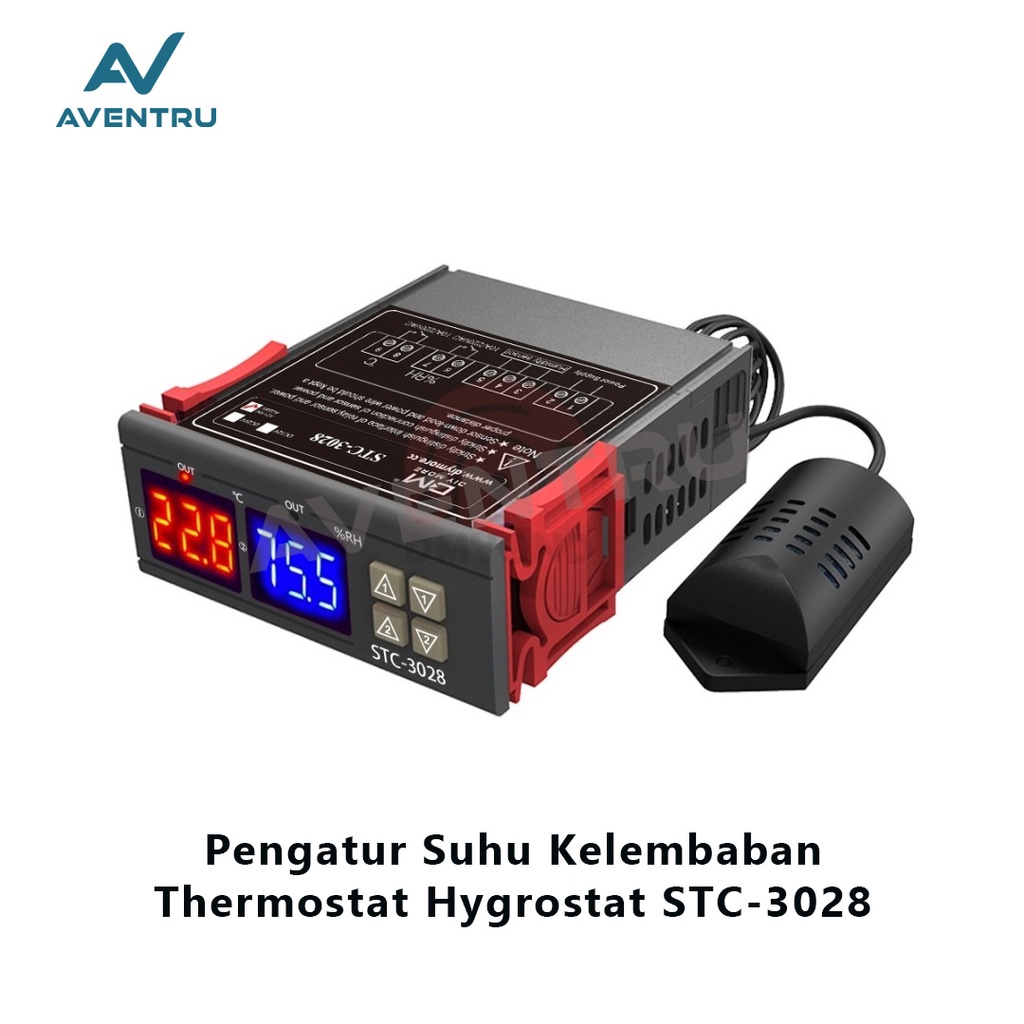 Thermostat Termostat Hygrostat Digital STC1000 STC3028 Pengatur Suhu Kelembaban