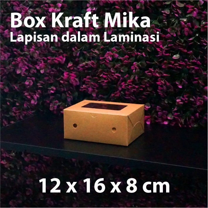 

(Depok) Dus Kraft 12 x 16 x 8 cm dengan Mika - Box Cake Coklat Snack