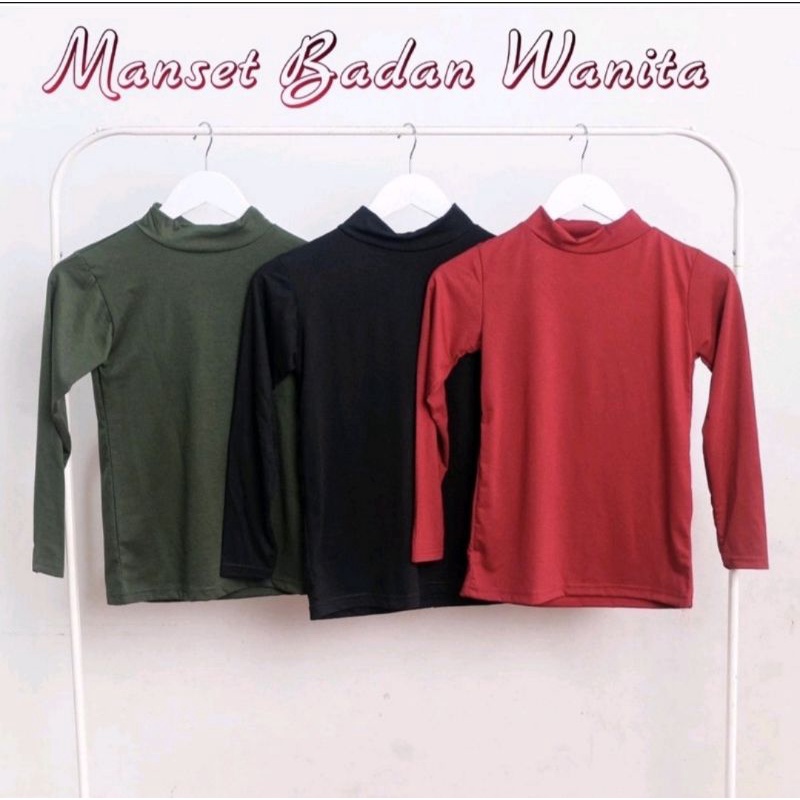 Manset Wanita / Manset Kaos Polos / Manset Polos / Manset Badan Wanita Muslim / Manset Oblong (FREE POUCH)