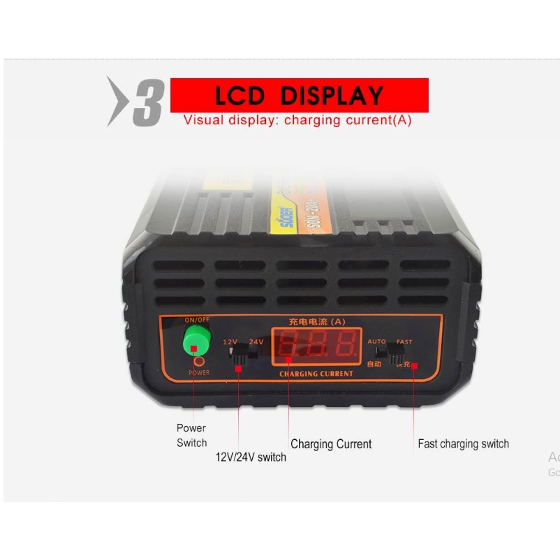 CAS AKI OTOMATIS SUOER SON-20A+ AC 220V KE DC 12/24 VOLT  20 AMPERE | DIGITAL DISPLAY | BODY PVC