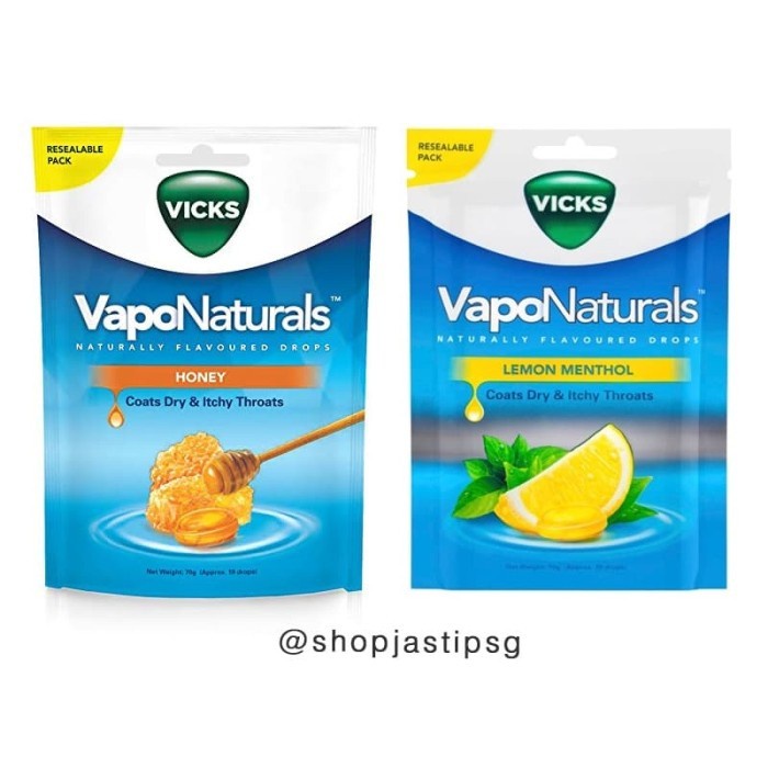 

Vicks VapoNaturals Cough Lozenges 70g Permen Tenggorokan Honey Lemon