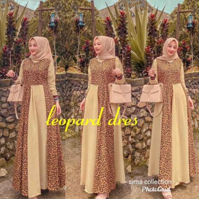 Leopard dress/ gamis motif macan ORI by sima collection