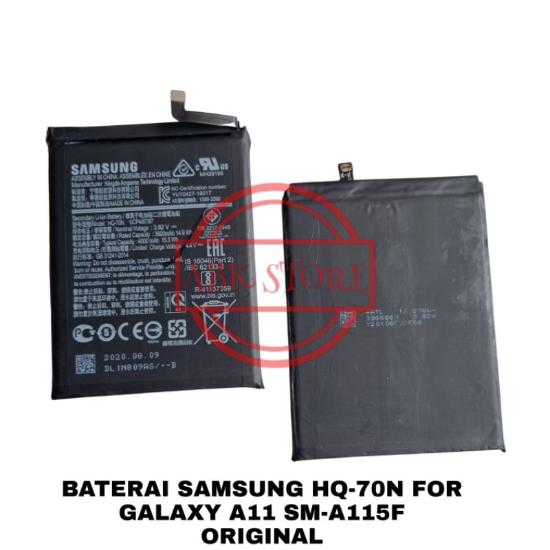 BATRE BATERAI BATTERY SAMSUNG GALAXY A11 SM-A115F HQ-70N ORIGINAL