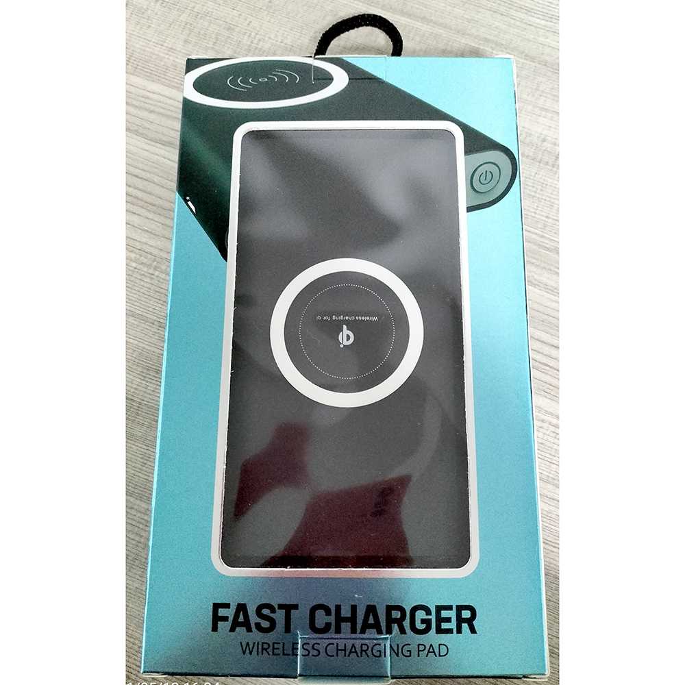 Power Bank Qi Wireless Charging Pad 2 Port 2.1A 10000mAh - 042-Hitam