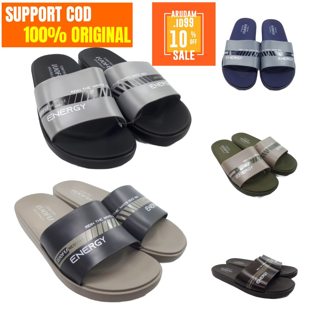 Luofu E-7172 Energy Size 40-44 Sandal Slop Pria Bahan Karet Jelly Sendals
