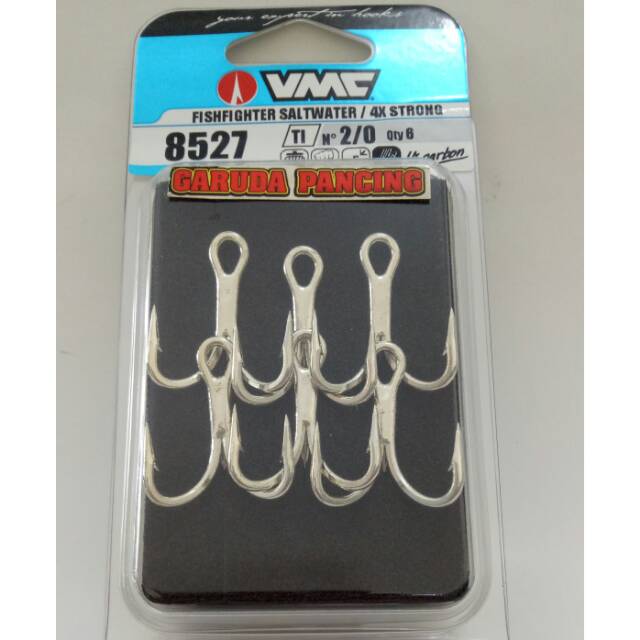 VMC 8527Ti treble hook 8527 Ti 4X strong kail trolling casting popping