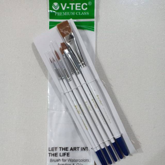 

V-Tec Brushes VT 210/6 / Kuas V-Tec Beragam Model Isi 6 Pcs