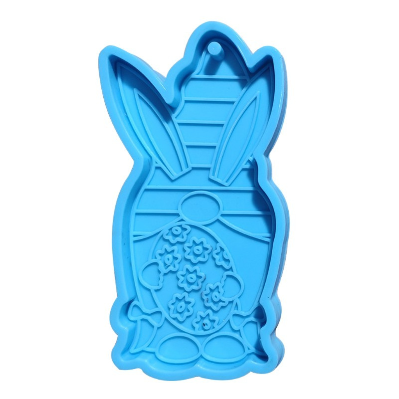 Glitter DIY Crafts Jewelry Epoxy Resin Mold Dwarf Rabbit Keychain Pendant Silicone Mould